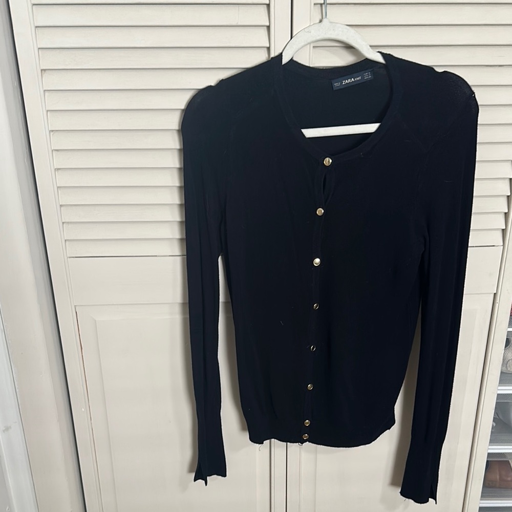 Zara Black Sweater with Gold Accents